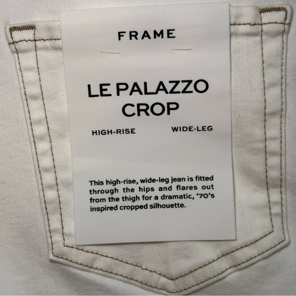 Frame Le Palazzo Crop High Rise Wide Leg Size 26 In Au Natural Clean - Picture 11 of 14